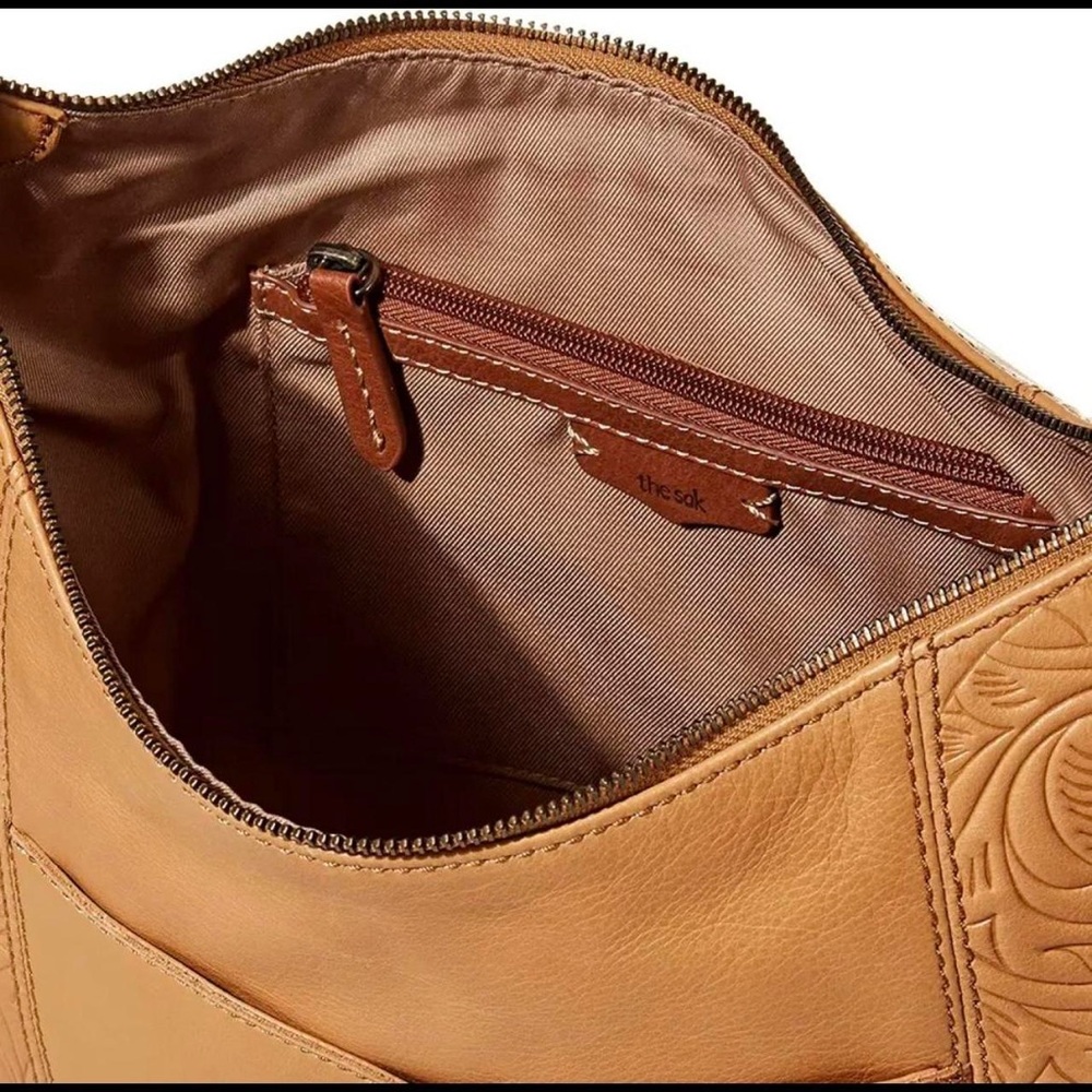 NWT The Sak Sequoia Hobo bag Scotch Leaf Embossed Rare, sold out color - Picture 6 of 9